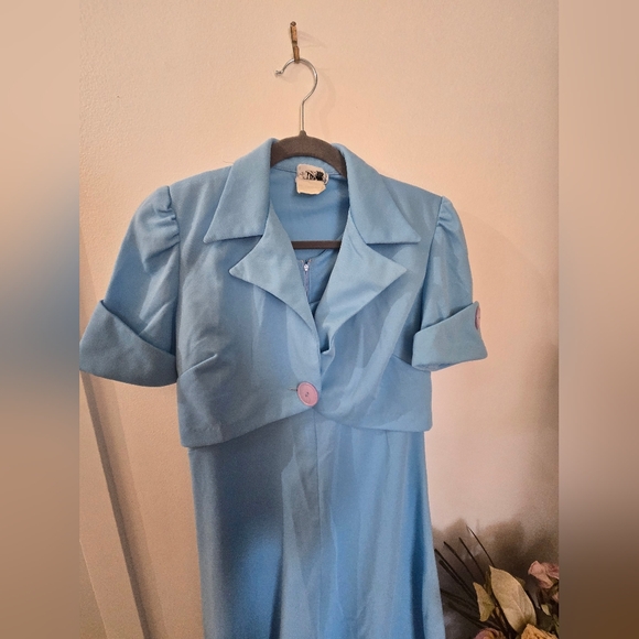 VINTAGE PARFAIT 60'S 2 PIECE POLYESTER DRESS - Picture 5 of 9